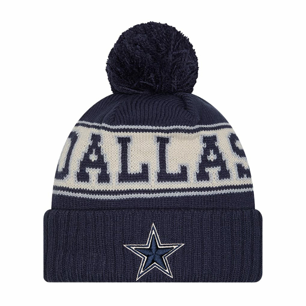 Retro Cuffed Knit Hat with Pom - Dallas Cowboys Hats