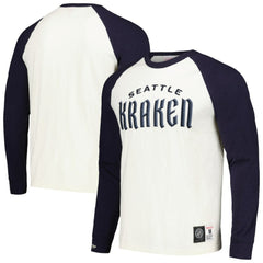 NHL Seattle Kraken Mitchell & Ness Legendary Slub Vintage Raglan Long Sleeve T-Shirt