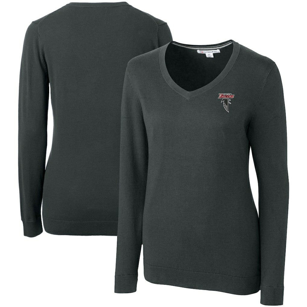 Cutter & Buck Women's Throwback Logo Lakemont Tri-Blend V-Neck Pullover Sweater - Atlanta Falcons Pullover