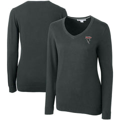 Cutter & Buck Women's Throwback Logo Lakemont Tri-Blend V-Neck Pullover Sweater - Atlanta Falcons Pullover