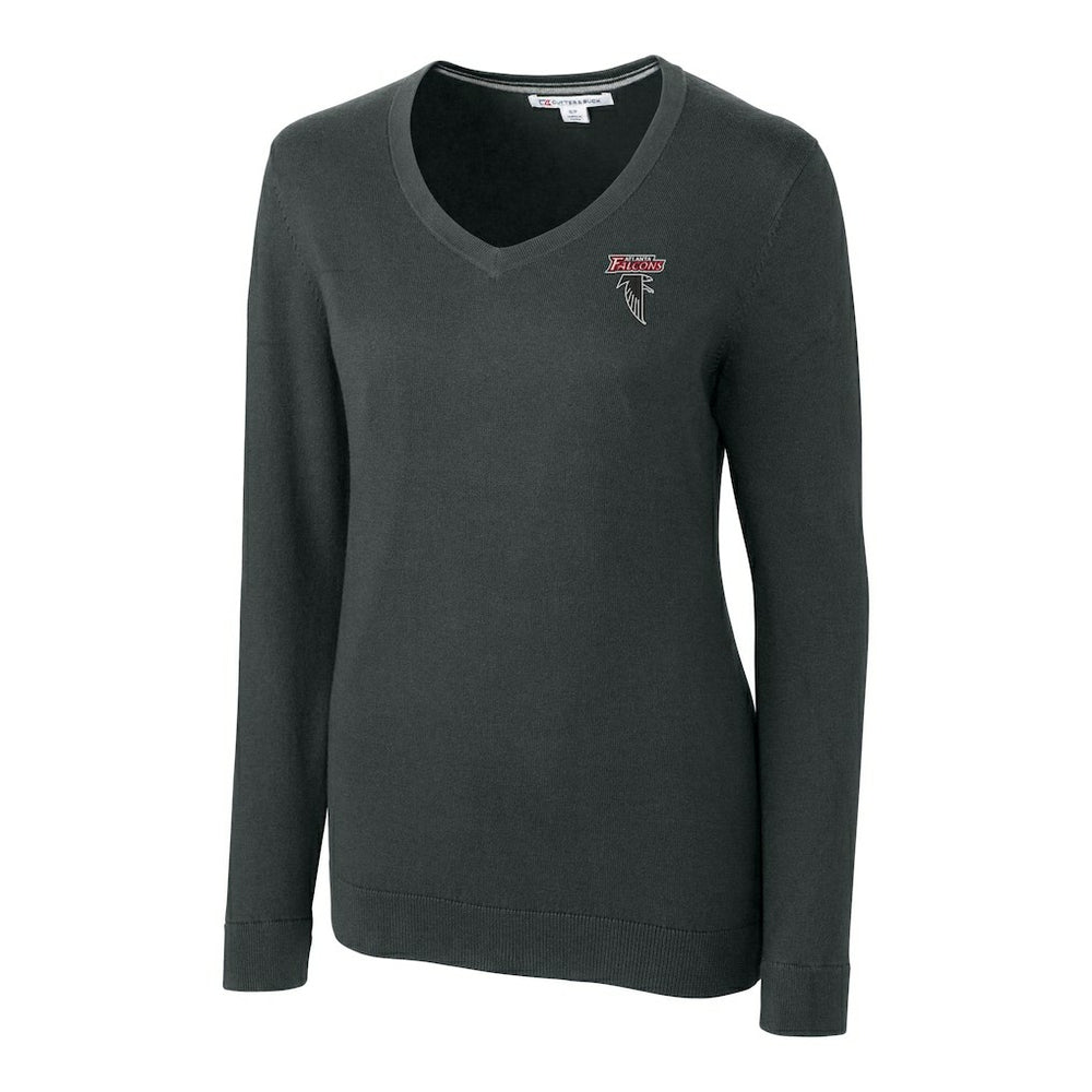 Cutter & Buck Women's Throwback Logo Lakemont Tri-Blend V-Neck Pullover Sweater - Atlanta Falcons Pullover