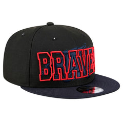 Black Atlanta Braves New Era Splatter 9FIFTY Snapback Hat