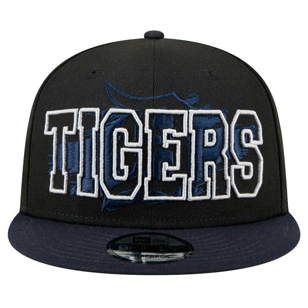 Black Detroit Tigers New Era Splatter 9FIFTY Snapback Hat