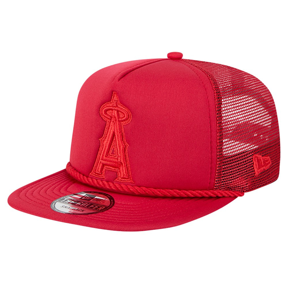 Red Los Angeles Angels New Era Tone Foam Meshback Golfer Snapback Hat
