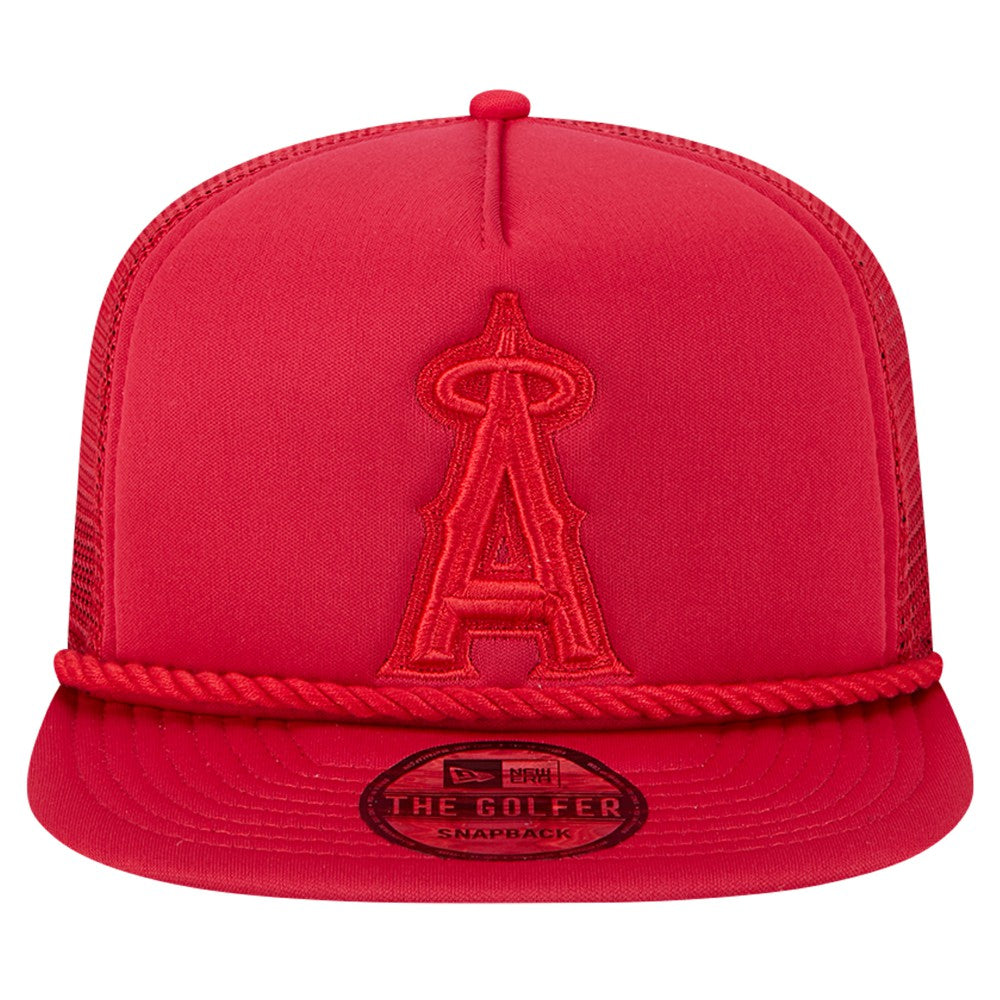 Red Los Angeles Angels New Era Tone Foam Meshback Golfer Snapback Hat