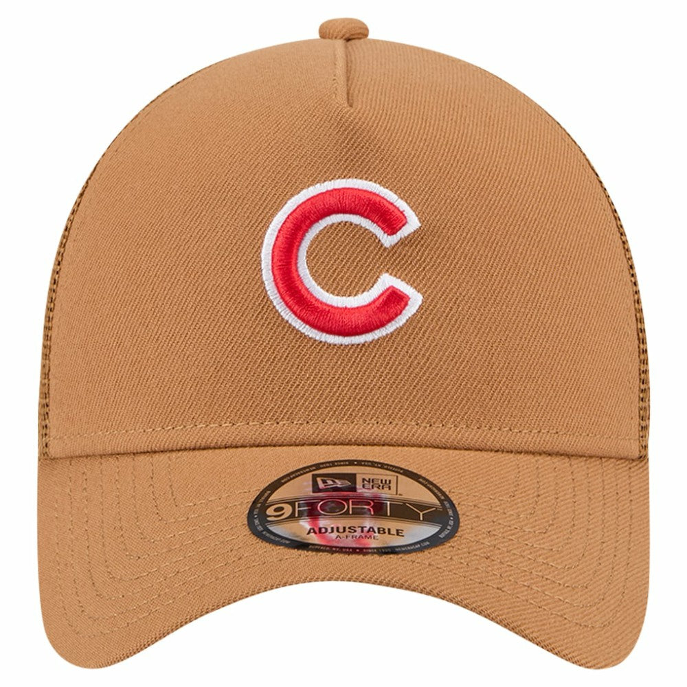 Brown Chicago Cubs New Era A-Frame Trucker 9FORTY Adjustable Hat