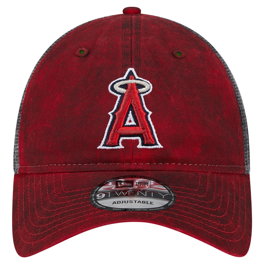Red Los Angeles Angels New Era Team Slick Trucker 9TWENTY Adjustable Hat