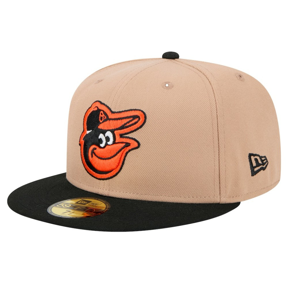 Khaki Baltimore Orioles New Era 59FIFTY Fitted Hat