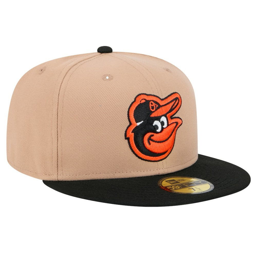 Khaki Baltimore Orioles New Era 59FIFTY Fitted Hat