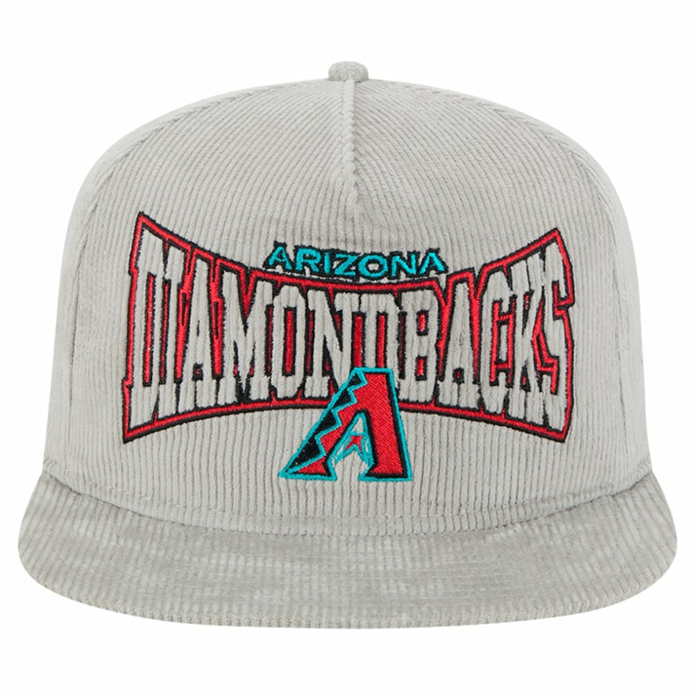 New Era Arizona Diamondbacks Gray Corduroy Golfer Snapback Hat