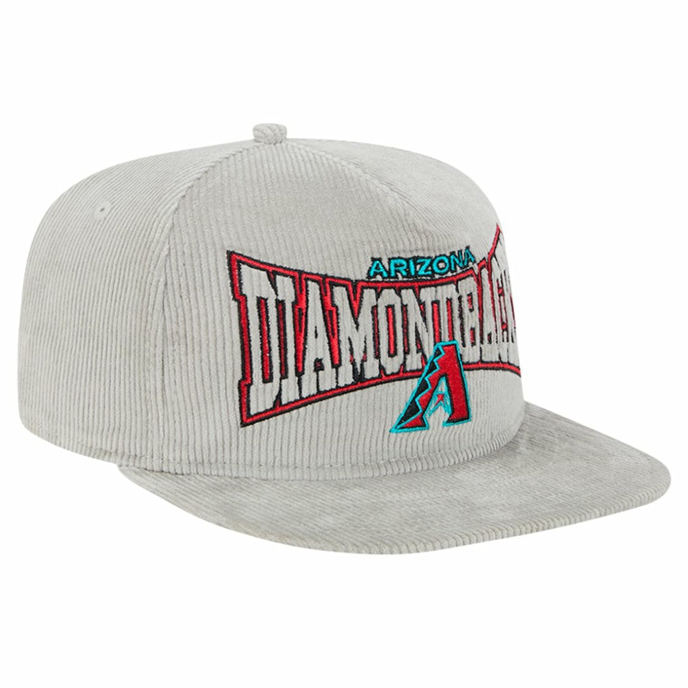 New Era Arizona Diamondbacks Gray Corduroy Golfer Snapback Hat
