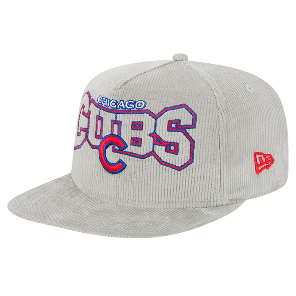 New Era Chicago Cubs Gray Corduroy Golfer Snapback Hat