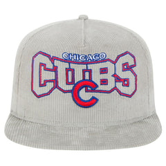 New Era Chicago Cubs Gray Corduroy Golfer Snapback Hat