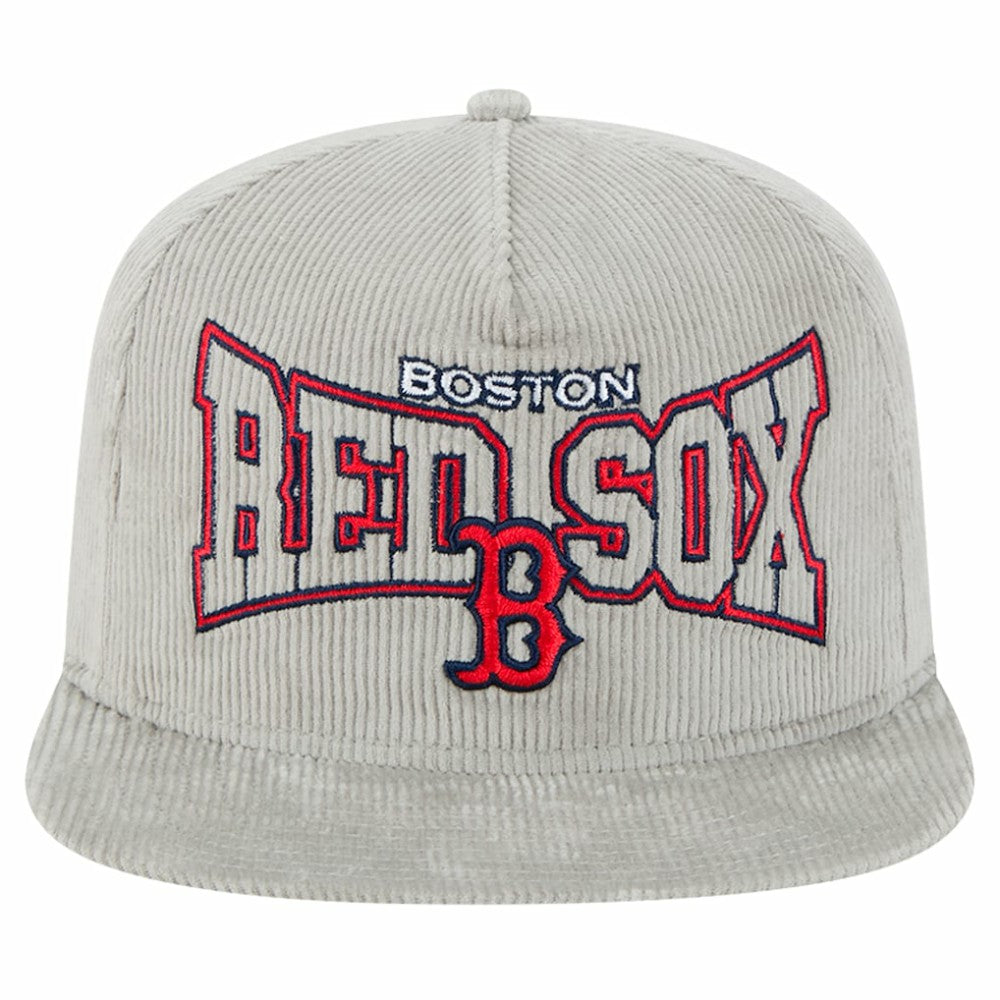 New Era Boston Red Sox Gray Corduroy Golfer Snapback Hat