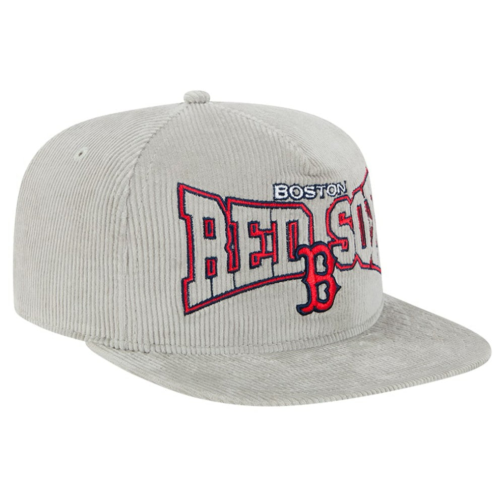 New Era Boston Red Sox Gray Corduroy Golfer Snapback Hat