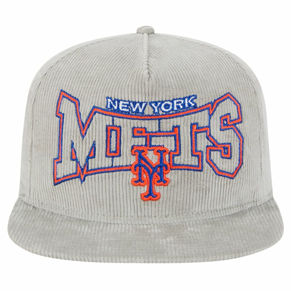 New Era New York Mets Gray Corduroy Golfer Snapback Hat