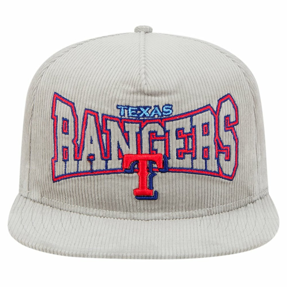 New Era Texas Rangers Gray Corduroy Golfer Snapback Hat