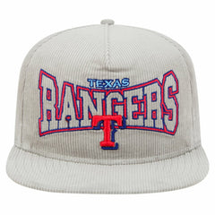 New Era Texas Rangers Gray Corduroy Golfer Snapback Hat