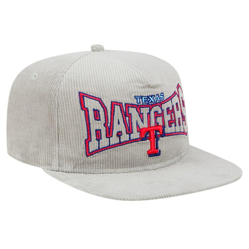 New Era Texas Rangers Gray Corduroy Golfer Snapback Hat