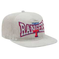 New Era Texas Rangers Gray Corduroy Golfer Snapback Hat