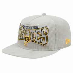 New Era Pittsburgh Pirates Gray Corduroy Golfer Snapback Hat