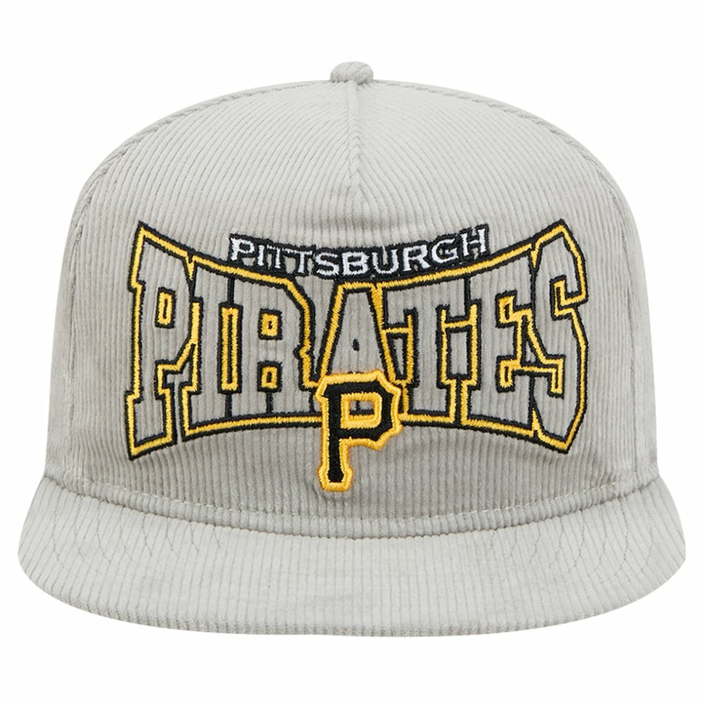 New Era Pittsburgh Pirates Gray Corduroy Golfer Snapback Hat