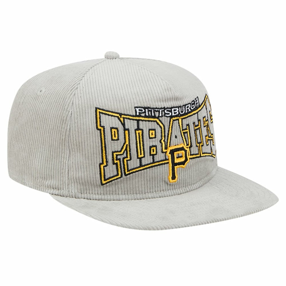 New Era Pittsburgh Pirates Gray Corduroy Golfer Snapback Hat