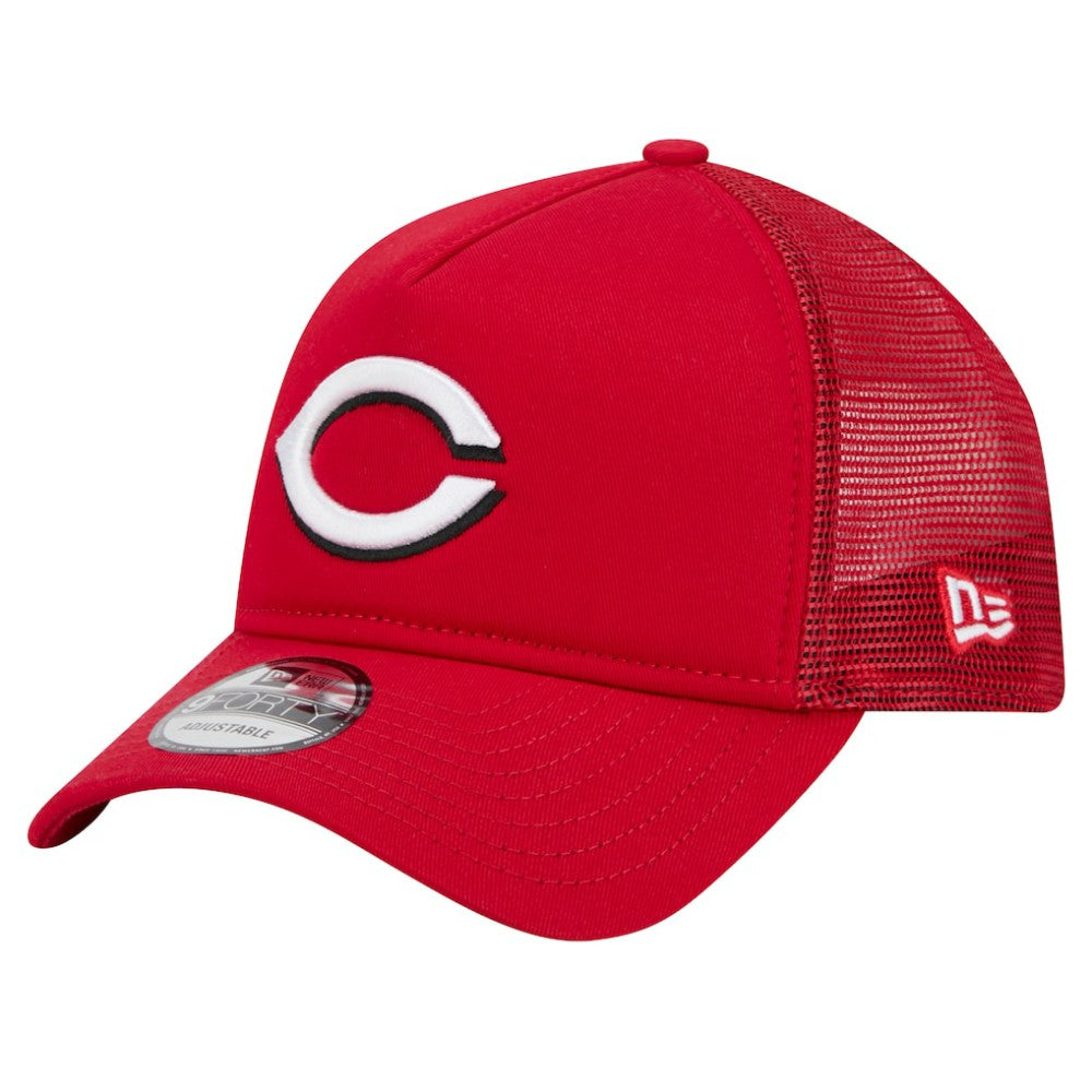 Red Cincinnati Reds New Era 9FORTY A-Frame Trucker Adjustable Hat