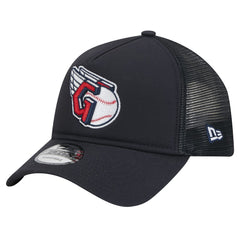 Navy Cleveland Guardians New Era 9FORTY A-Frame Trucker Adjustable Hat