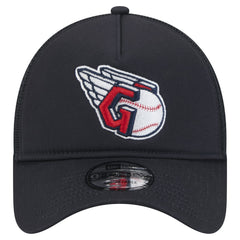 Navy Cleveland Guardians New Era 9FORTY A-Frame Trucker Adjustable Hat