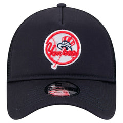 Navy New York Yankees New Era 9FORTY A-Frame Trucker Adjustable Hat