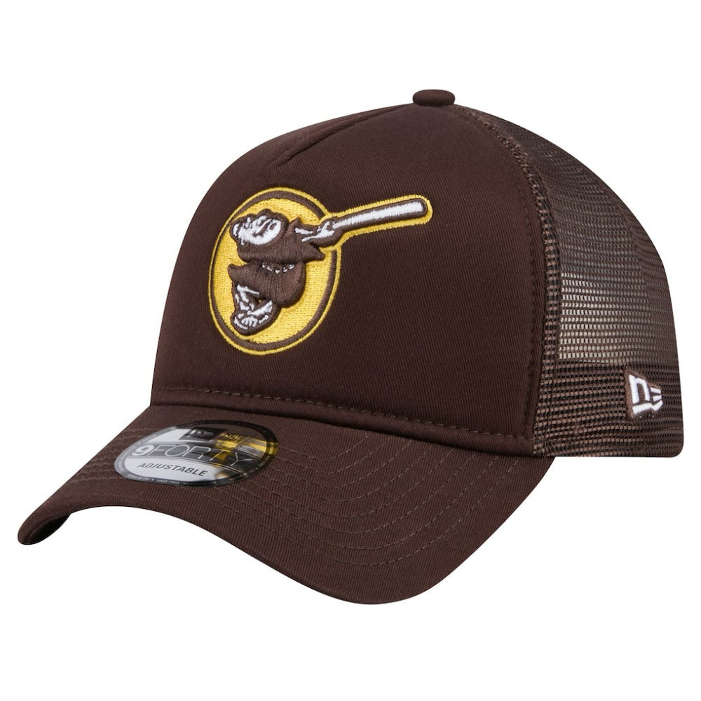 Brown San Diego Padres New Era 9FORTY A-Frame Trucker Adjustable Hat