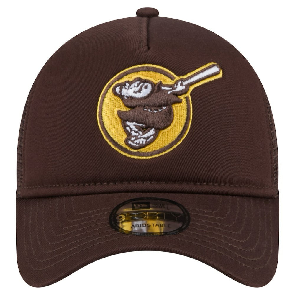 Brown San Diego Padres New Era 9FORTY A-Frame Trucker Adjustable Hat