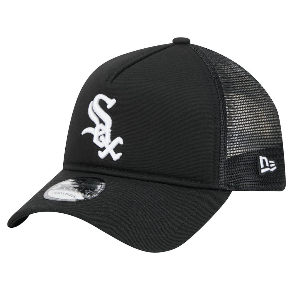 Black Chicago White Sox New Era 9FORTY A-Frame Trucker Adjustable Hat