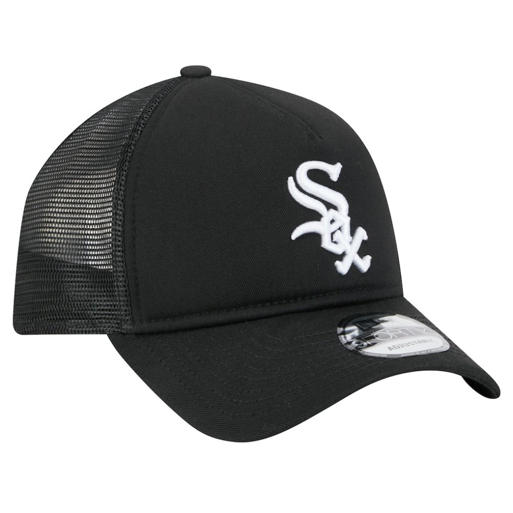 Black Chicago White Sox New Era 9FORTY A-Frame Trucker Adjustable Hat