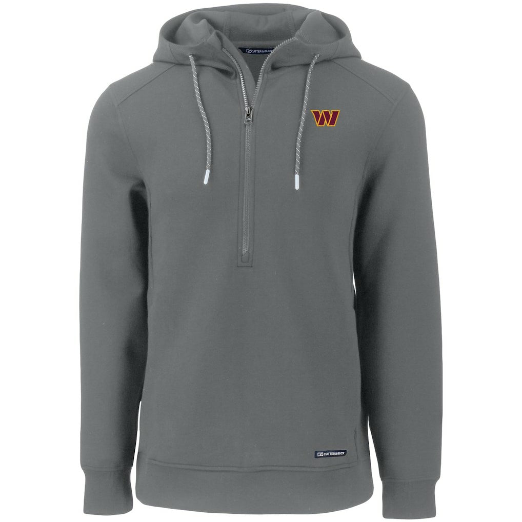 Cutter & Buck Primary Mark Roam Eco Recycled Half-Zip Pullover Hoodie - Washington Commanders Hoodies