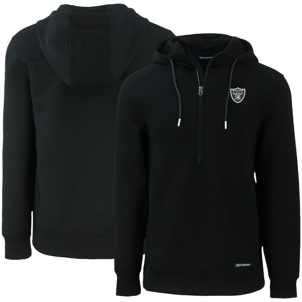 Cutter & Buck Primary Mark Roam Eco Recycled Half-Zip Pullover Hoodie - Las Vegas Raiders Hoodies