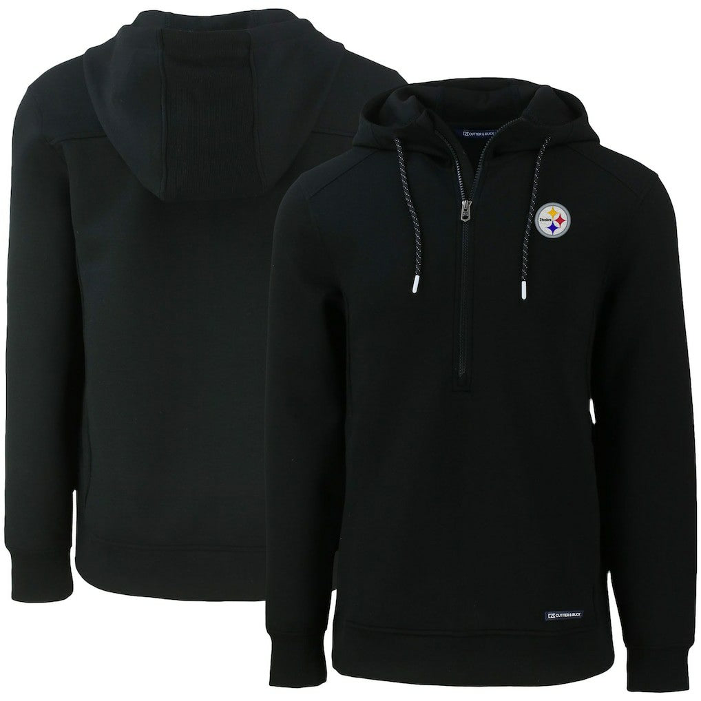 Cutter & Buck Primary Mark Roam Eco Recycled Half-Zip Pullover Hoodie - Pittsburgh Steelers Hoodies