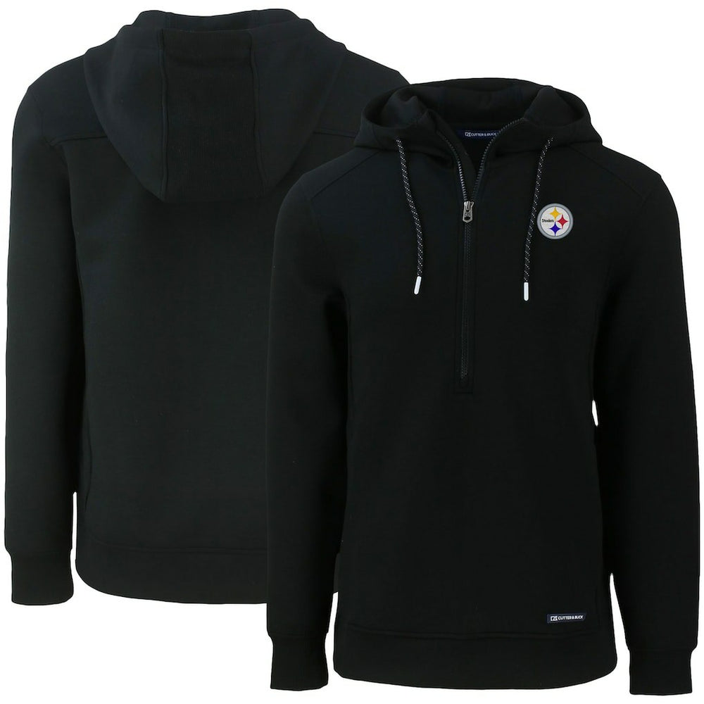 Cutter & Buck Primary Mark Roam Eco Recycled Half-Zip Pullover Hoodie - Pittsburgh Steelers Hoodies