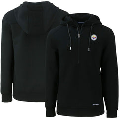 Cutter & Buck Primary Mark Roam Eco Recycled Half-Zip Pullover Hoodie - Pittsburgh Steelers Hoodies