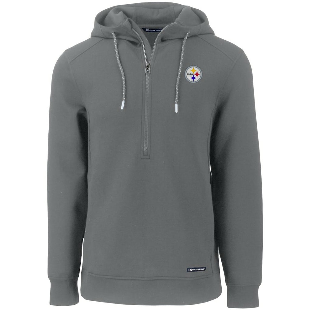 Cutter & Buck Primary Mark Roam Eco Recycled Half-Zip Pullover Hoodie - Pittsburgh Steelers Hoodies