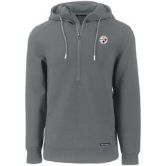 Cutter & Buck Primary Mark Roam Eco Recycled Half-Zip Pullover Hoodie - Pittsburgh Steelers Hoodies