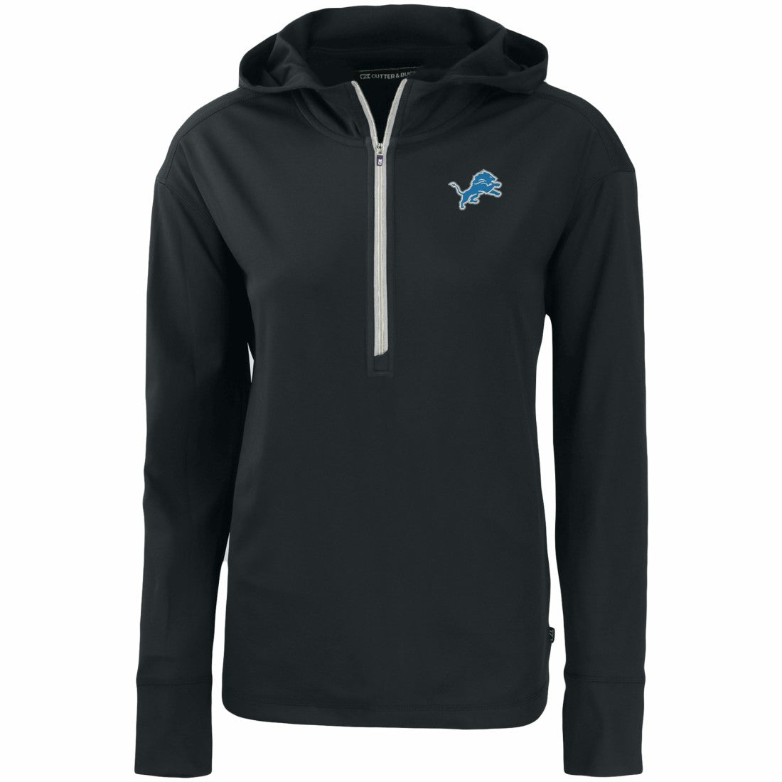 Cutter & Buck Women's Primary Mark Daybreak Eco Recycled Half-Zip Hoodie - Detroit Lions Hoodies