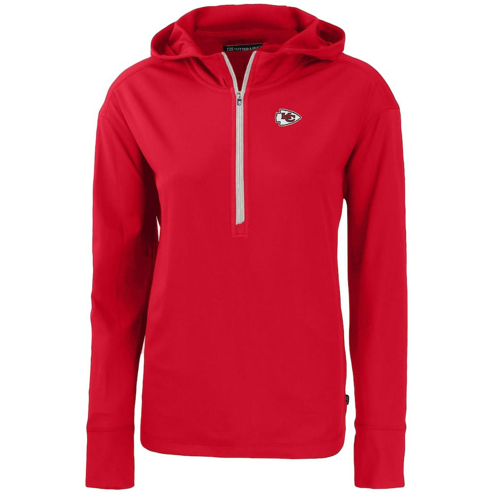 Cutter & Buck Women's Primary Mark Daybreak Eco Recycled Half-Zip Hoodie - Kansas City Chiefs Hoodies