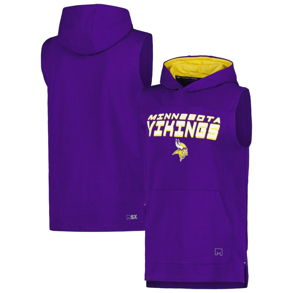 MSX by Michael Strahan Captain Sleeveless Hoodie T-Shirt - Minnesota Vikings Hoodies