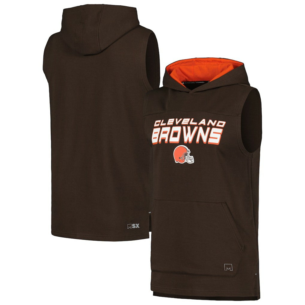 MSX by Michael Strahan Captain Sleeveless Hoodie T-Shirt - Cleveland Browns Hoodies