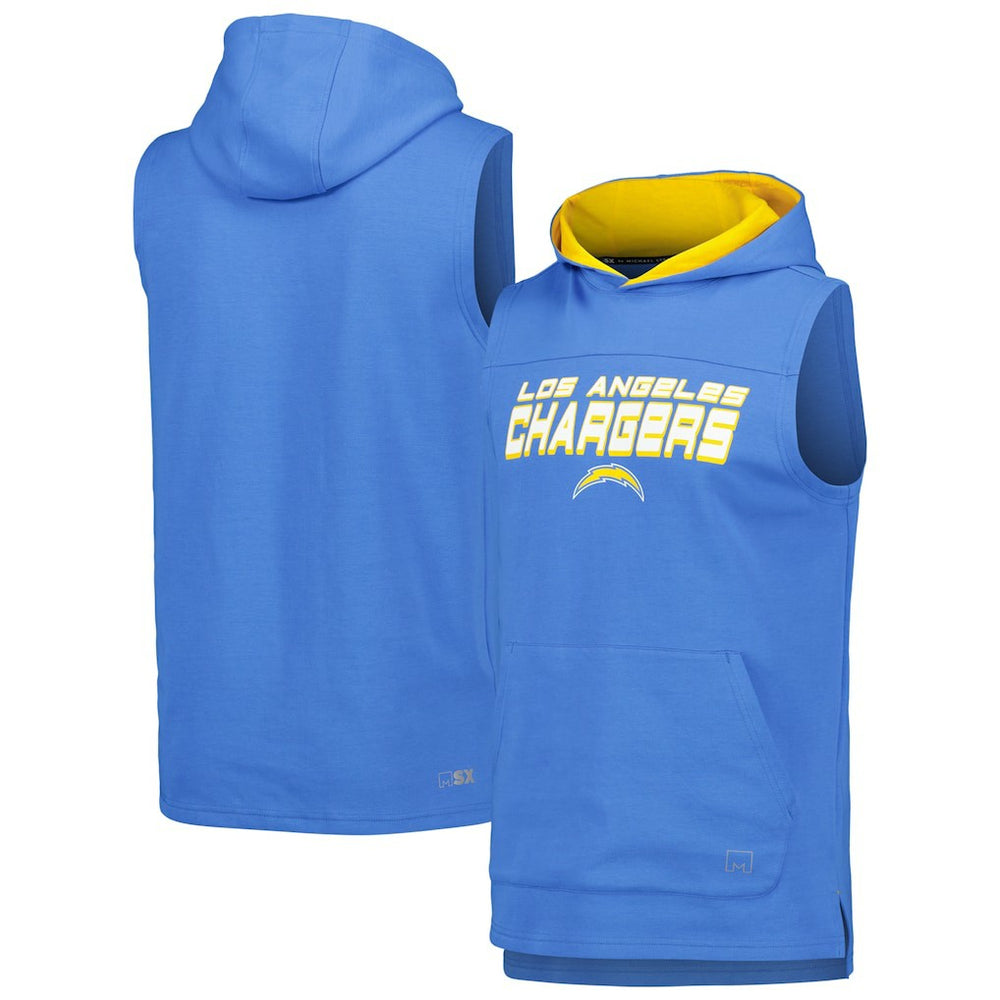 MSX by Michael Strahan Captain Sleeveless Hoodie T-Shirt - Los Angeles Chargers Hoodies