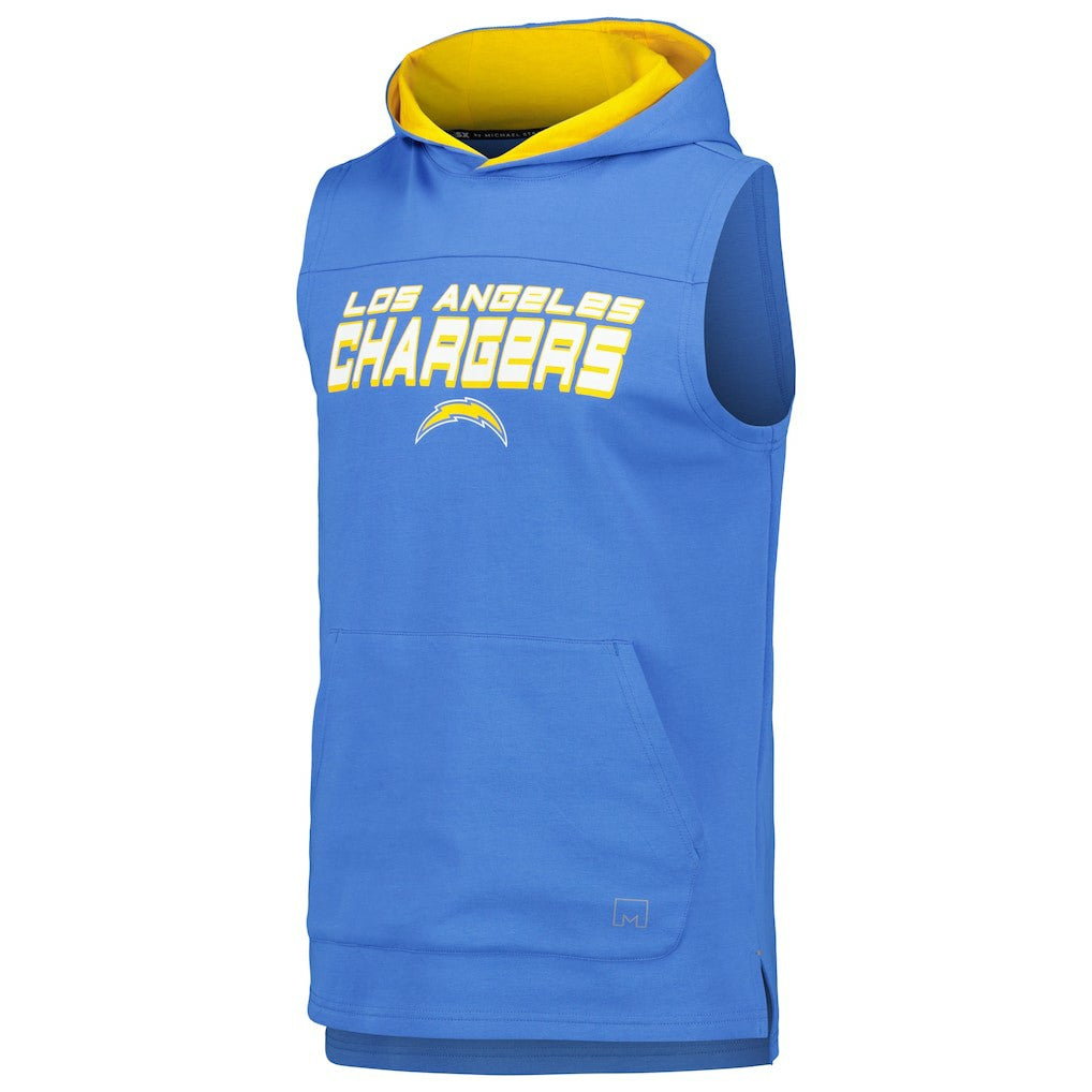MSX by Michael Strahan Captain Sleeveless Hoodie T-Shirt - Los Angeles Chargers Hoodies