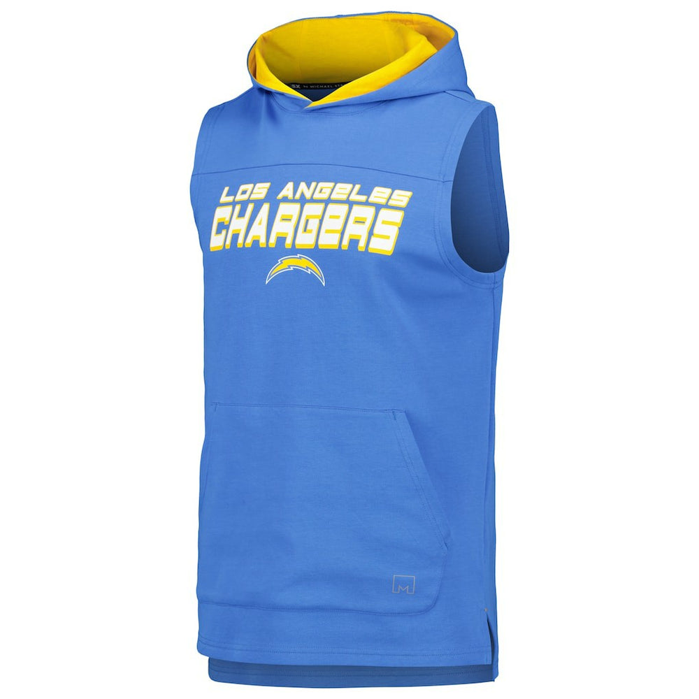 MSX by Michael Strahan Captain Sleeveless Hoodie T-Shirt - Los Angeles Chargers Hoodies