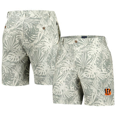 Margaritaville Sandwashed Monstera Print Amphib Shorts - Cincinnati Bengals Shorts